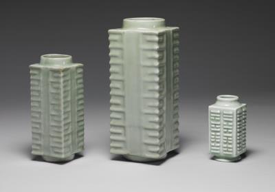 图片[2]-Cong vase with light bluish-green glaze, Longquan ware, Southern Song to Yuan dynasty, 13th century-China Archive